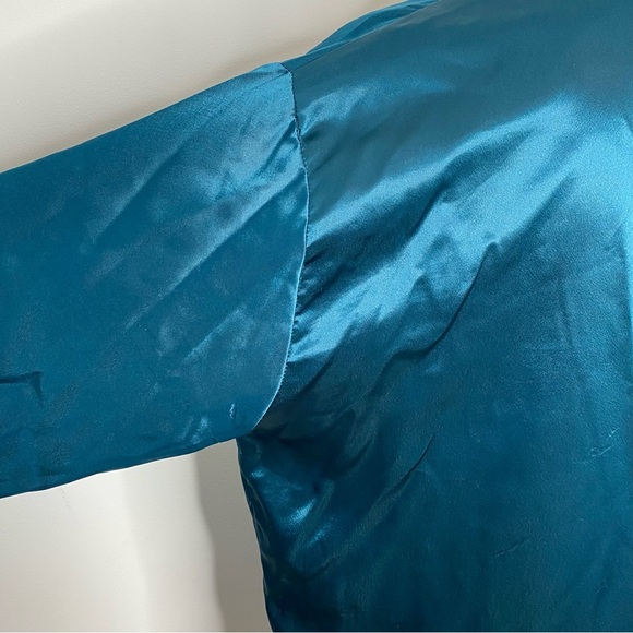 Victoria's Secet Gold Label Vintage Teal Double Breasted Long Sleeve Nightgown - Picture 8 of 11